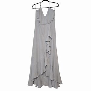 Elegant Asymmetrical Gray Maxi Dress
